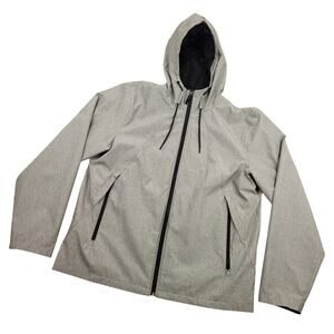 Marc Anthony Men's Designer Full Zip Windbreaker Jacket Size XL Gray Black